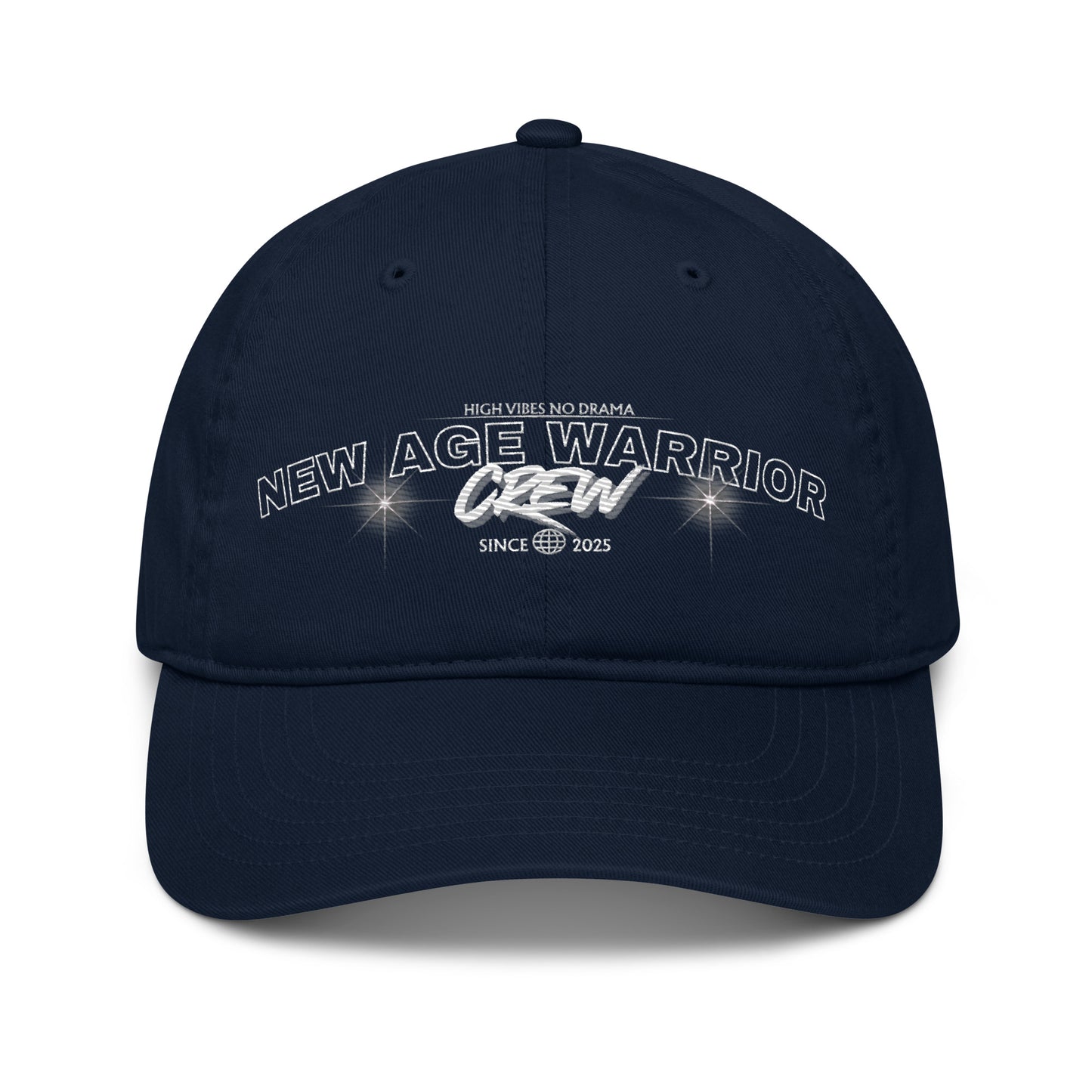 Baseball Cap CREW – High Vibes No Drama Bio Unisex Druck auf Blau