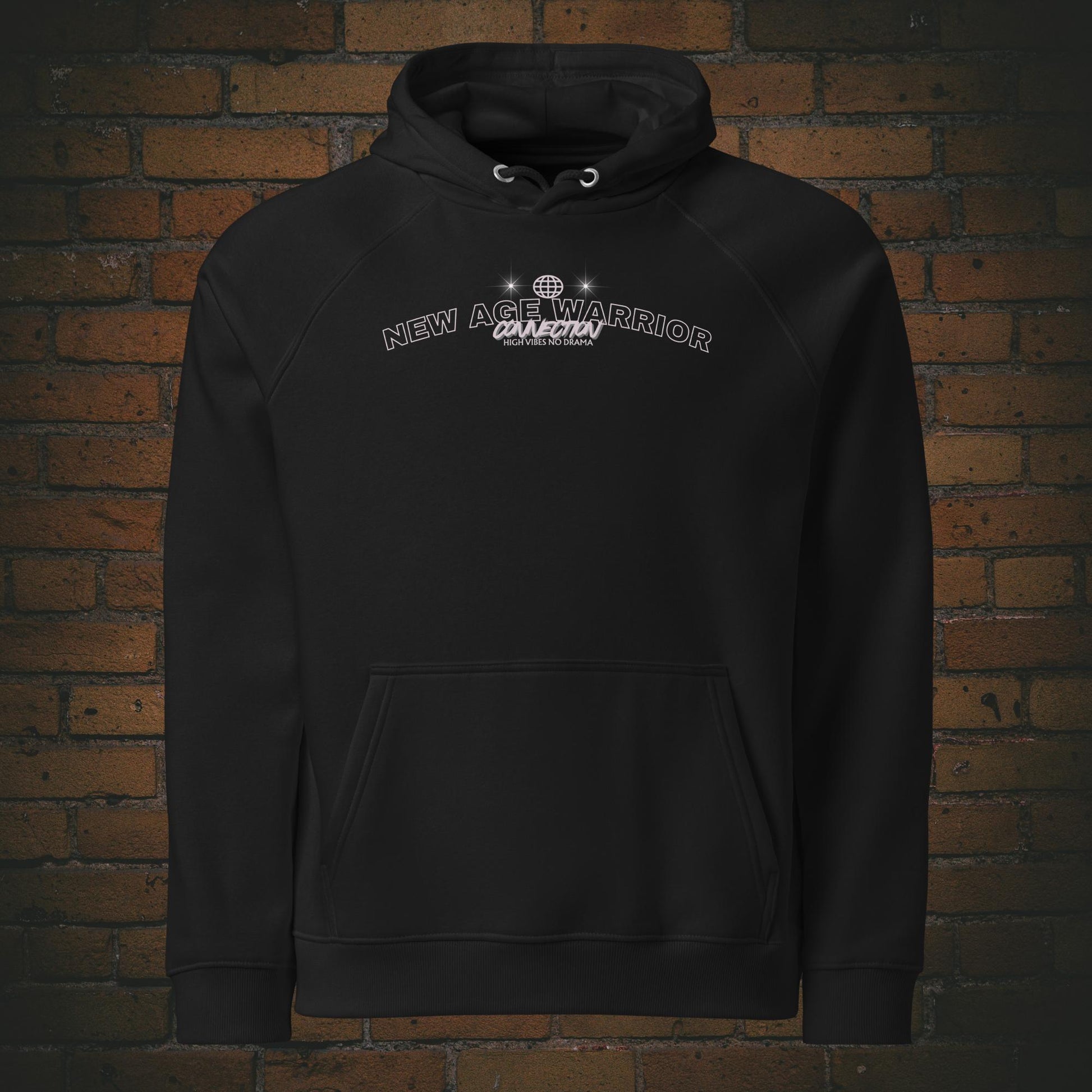 Calm is my Power – Bio Hoodie mit Bär & Statement | New Age Warrior Kollektion | Unisex - Schriftzug Druck auf der Vorderseite