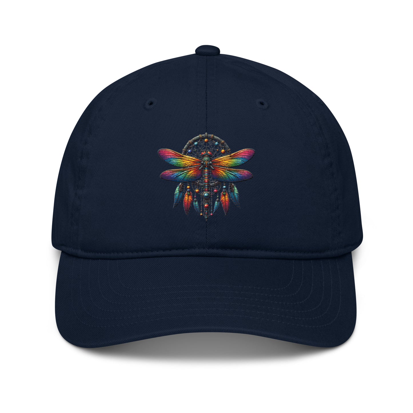 Cap – Libelle Design Fly Free | Chill mit Stil New Age Warrior Edition Bio Baumwolle in der Farbe Dunkelblau 