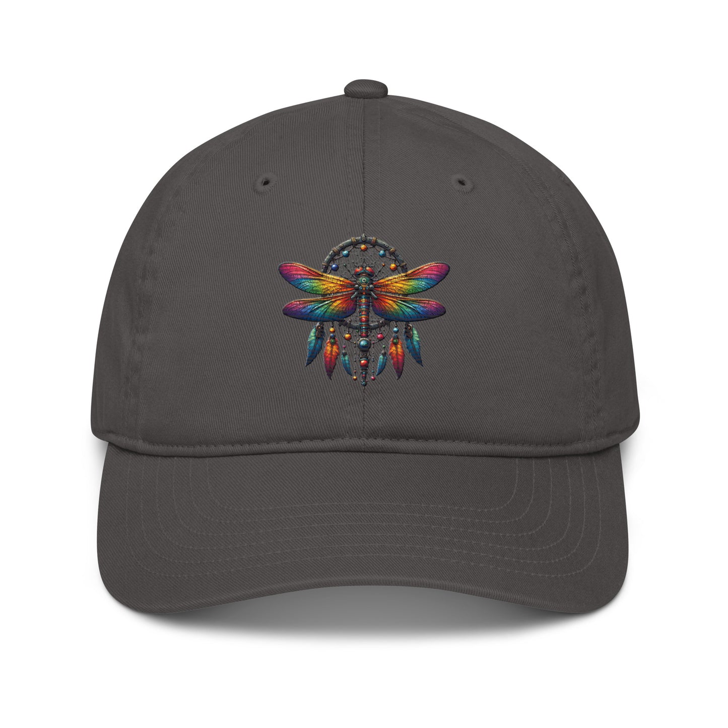 Cap – Libelle Design Fly Free | Chill mit Stil New Age Warrior Edition Bio Baumwolle in der farbe dunkelgrau 