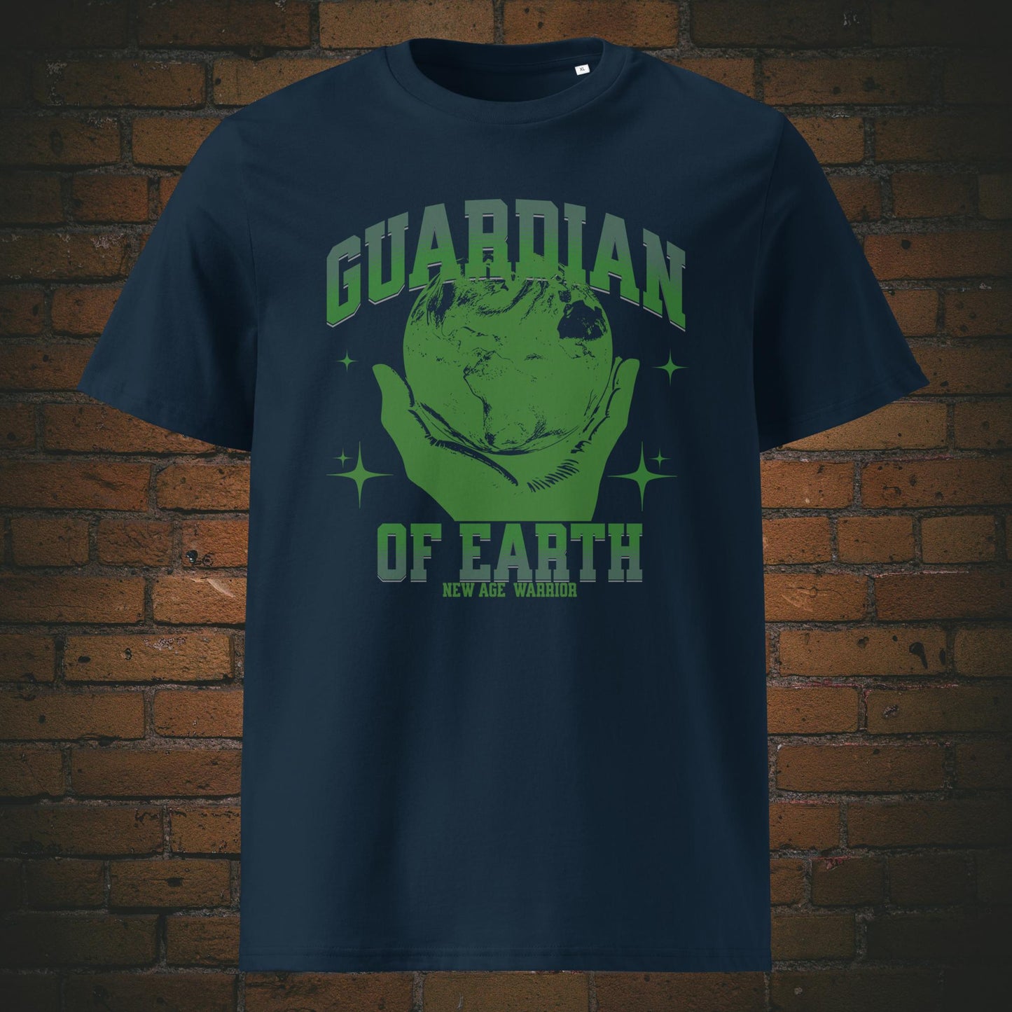 Guardian of Earth T-Shirt –  Druck auf Unisex Bio Baumwolle in der Farbe dunkelblau | New Age Warrior