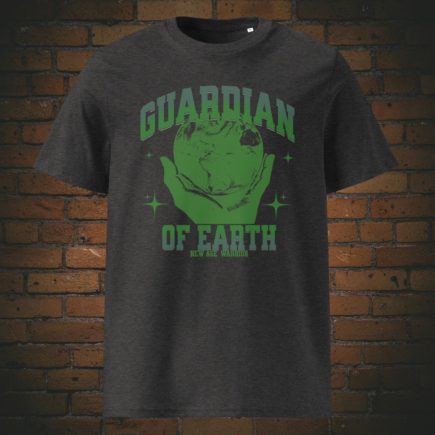 Guardian of Earth T-Shirt – Druck  auf Unisex Bio Baumwolle in der Farbe dunkelgrau | New Age Warrior
