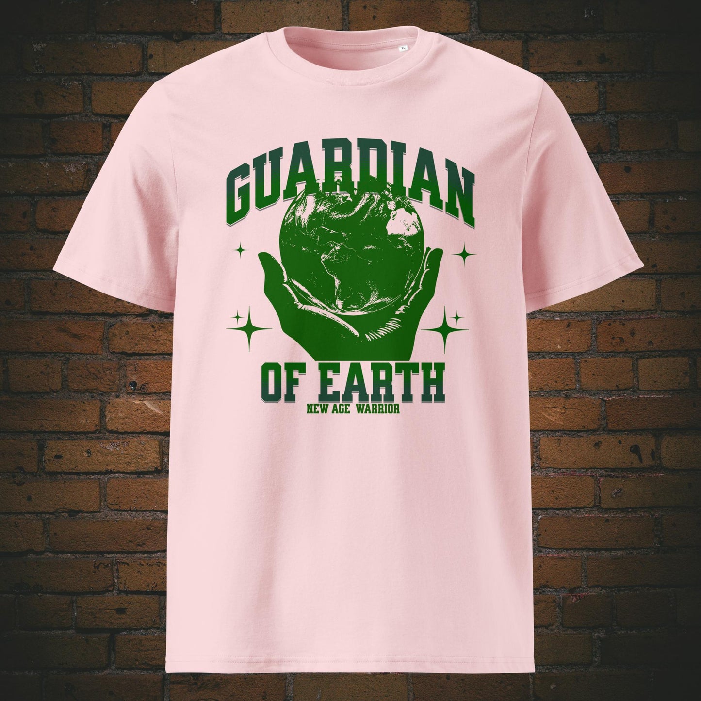 Guardian of Earth T-Shirt – Druck auf Unisex Bio Baumwolle in der Farbe rosa | New Age Warrior