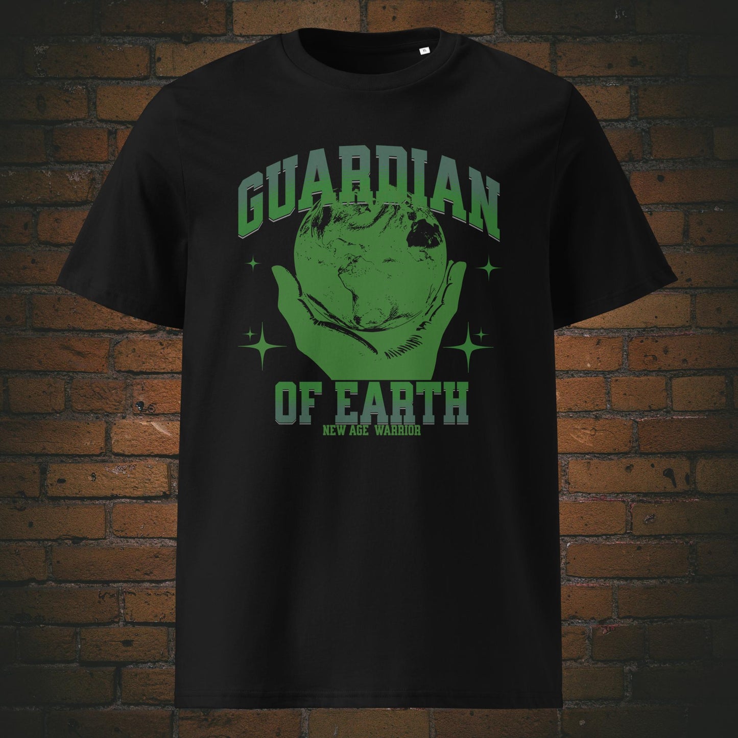 Guardian of Earth T-Shirt – Druck auf Unisex Bio Baumwolle in der Farbe schwarz | New Age Warrior