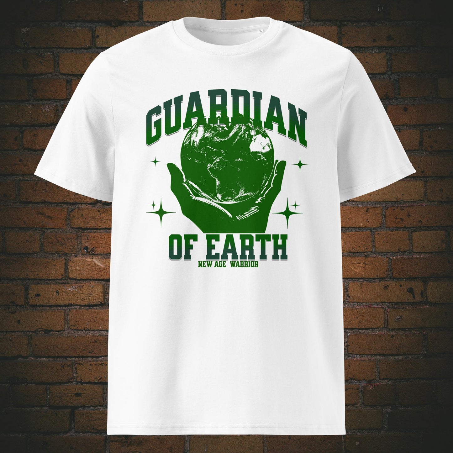 Guardian of Earth T-Shirt – Druck auf Unisex Bio Baumwolle in der Farbe weiss | New Age Warrior