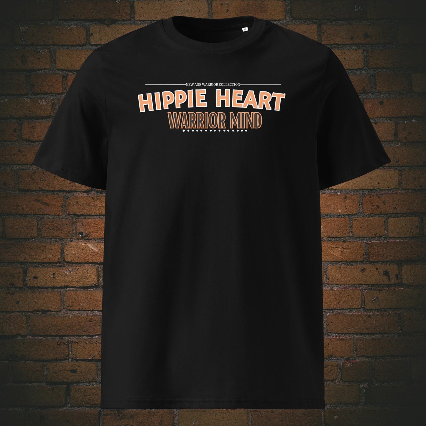 Hippie Heart Warrior Mind – Spruch Bio-Baumwoll T-Shirt Unisex