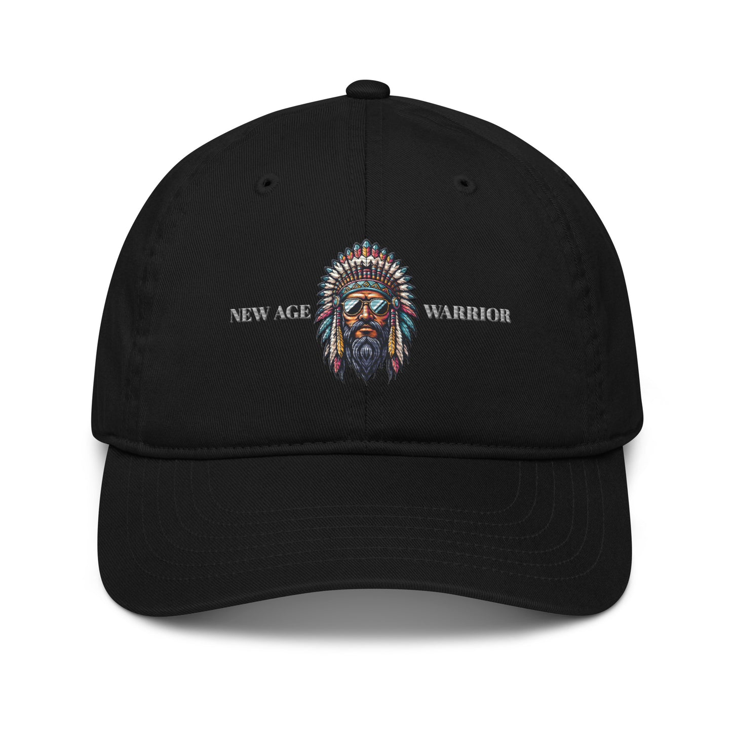 New Age Warrior Cap – Chief of Peace Indianer Design | Bio Baumwolle Unisex in der Farbe schwarz