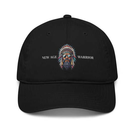 New Age Warrior Cap – Chief of Peace Indianer Design | Bio Baumwolle Unisex in der Farbe schwarz