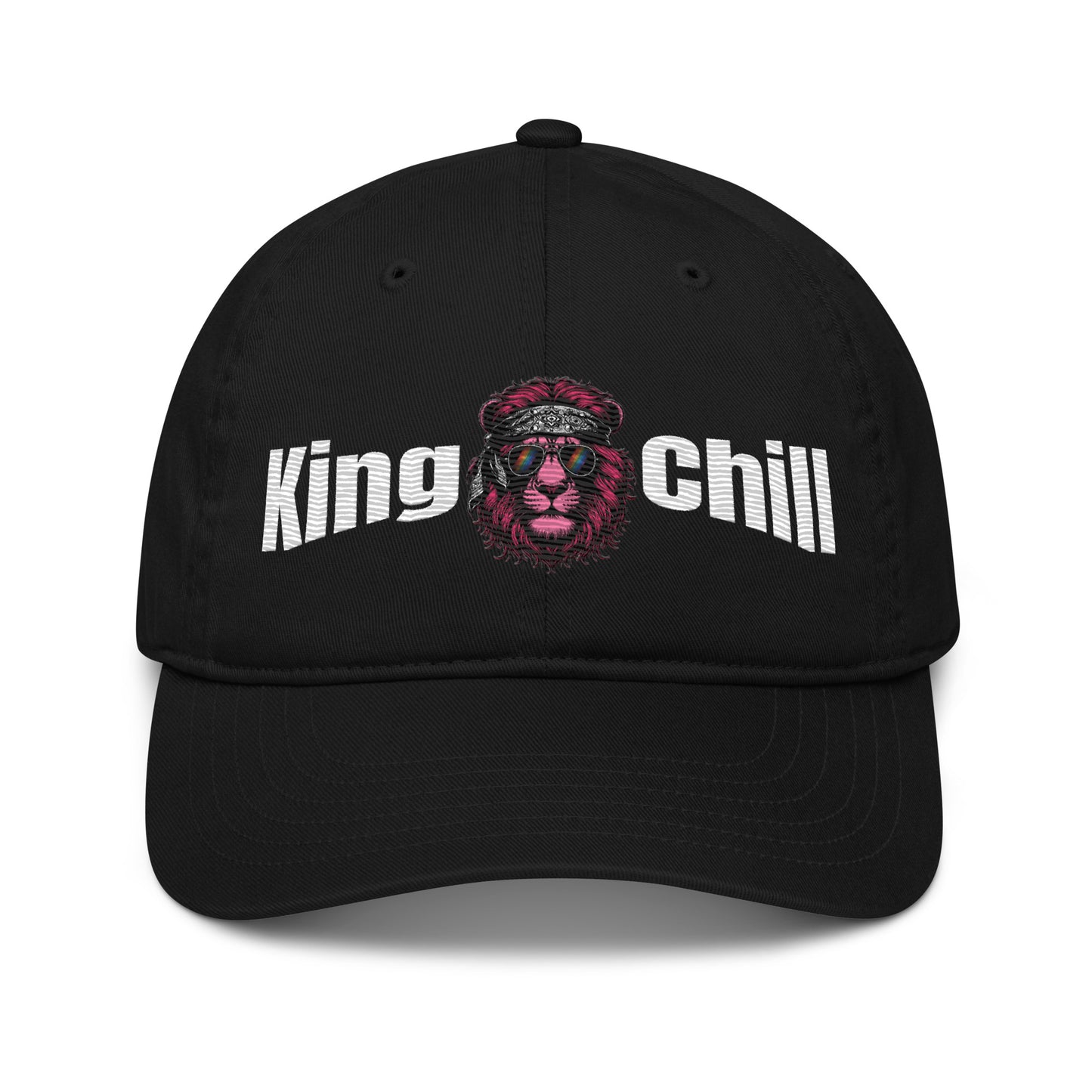 New Age Warrior Cap – King of Chill Loewe | Unisex Bio Baumwolle in der Farbe schwarz - bestickt
