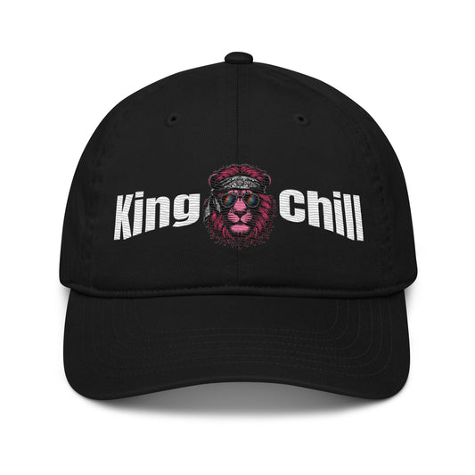 New Age Warrior Cap – King of Chill Loewe | Unisex Bio Baumwolle in der Farbe schwarz - bestickt