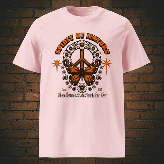 Spirit of Nature T-Shirt – Spirituelles Hippie Design Unisex | Bio Baumwolle in der Farbe rosa